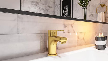 Symmons Identity Single Hole Single Handle Bathroom Faucet with Push Pop Drain in Brushed Bronze (1.0 GPM)