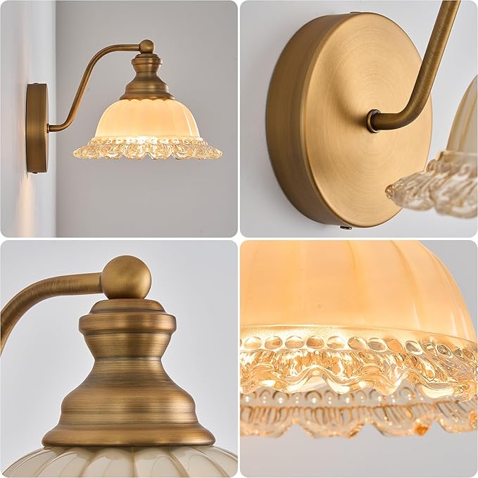 Vanity Light Brass Wall Sconces Vintage 1-Light Bathroom Sconces