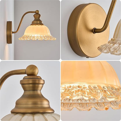 Vanity Light Brass Wall Sconces Vintage 1-Light Bathroom Sconces