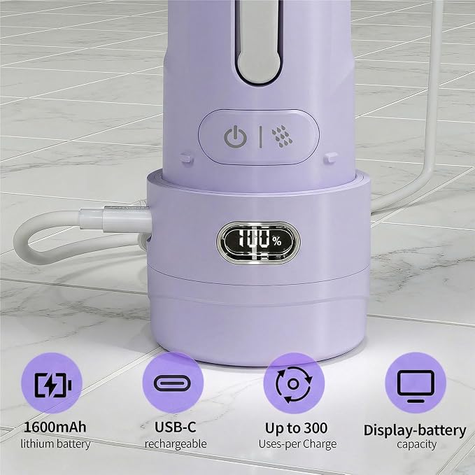 Portable Bidet for Travel,Personal Hygiene Sprayer Bottle for Women Men | Mobile Bidet Portable for Toilet,Electric Handheld High-Pressure Foldable USB-C Battery-Powered