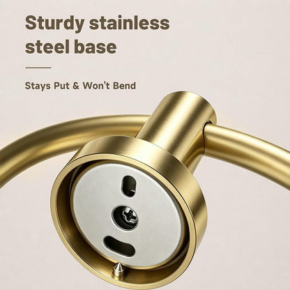 Toilet Paper Holder and Hand Towel Ring Bathroom Set | Brushed Gold,Stainless Steel,Wall Mount,Bathroom Accessories,Hand Towel Ring and Toilet Paper Holder Set,Easy to install