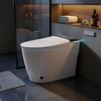 TOTTE Smart Toilet with Bidet Built in, Auto Open/Close Lid, ADA Comfort Height, 1000g MaP Flush, 1.28 GPF, Heated Seat & Dryer, Electric Tankless Toilets with LED Display