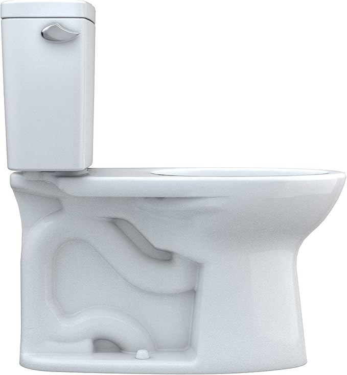 TOTO Drake Two-Piece Elongated 1.6 GPF Universal Height TORNADO FLUSH Toilet with CEFIONTECT, Cotton White - CST776CSFG#01
