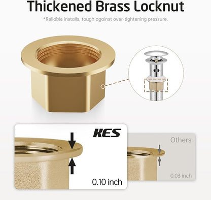 KES Bathroom Sink Drain with Detachable Hair Catcher Basket, Pop Up Drain Stopper with Overflow Anti-Clogging Vanity Vessel Sink Drain, Polished Chrome 2 Pack 304 Stainless Steel, S2013A-CH-P2