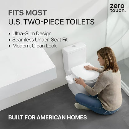 Bidet Attachment for Toilet – Dual Nozzle Front & Rear Wash, Self-Cleaning, Adjustable Water Pressure Dial, Non-Electric, Ultra-Slim, Fits Round & Elongated Toilets, Easy 8-Min Install | by ZeroTouch
