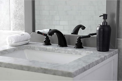 Kingston Brass KB960 Magellan Widespread Bathroom Faucet with Retail Pop-Up, Matte Black