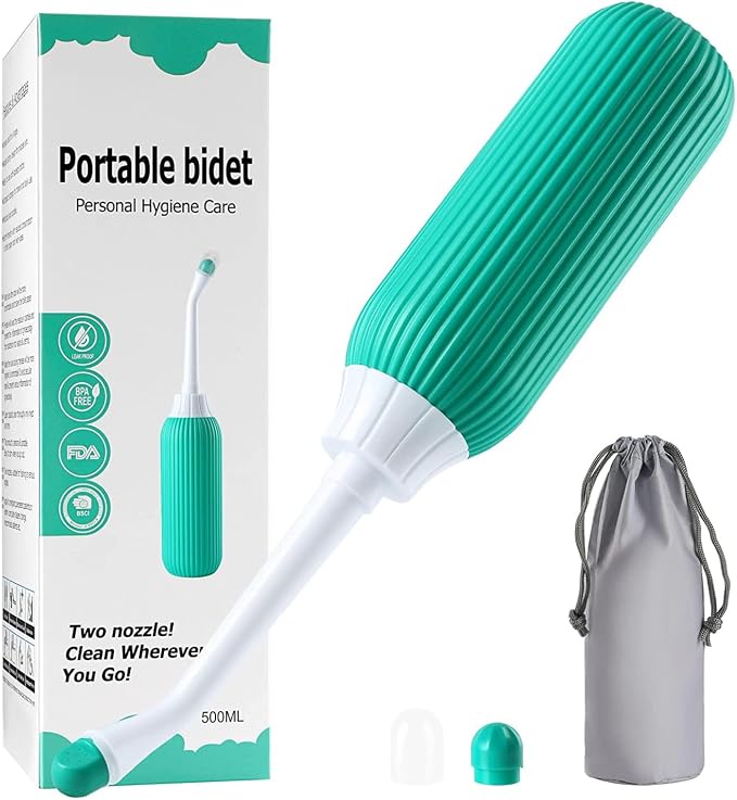 Generic Green Bidet Portable Bidet for Travel, Handheld Jet Spray, 500ml Capacity, Peri Bottle for Postpartum Care, Outdoor Use, Reusable Sprayer