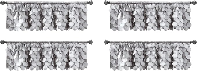 Lush Decor, Blush Gigi Valance Textured Window Kitchen Curtain (Pack of 4)