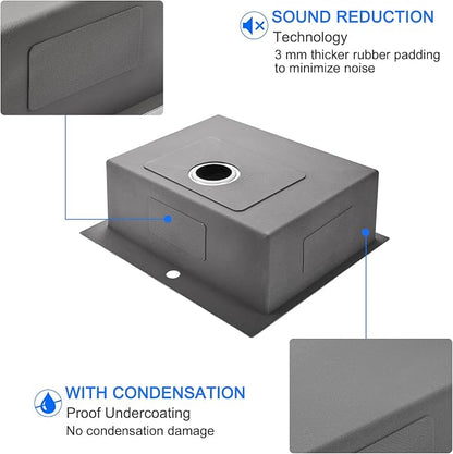 25 x 22 Inch Drop In Kitchen Sink 18 Gauge 304 Stainless Steel | 25"x22" Drop-in Sink | 18 Ga 304 SS | 1-hole | Topmount | Single Bowl | 9" Deep Basin| Large kitchen/prep