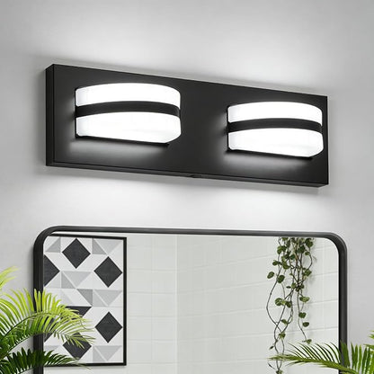 LED Dimmable Bathroom Vanity Light Fixtures, 1100LM 2 Light, Black Modern Matte Bathroom Lighting, Over Mirror Vanity Lights for Bathroom, Living Room, Bedroom ETL Certified