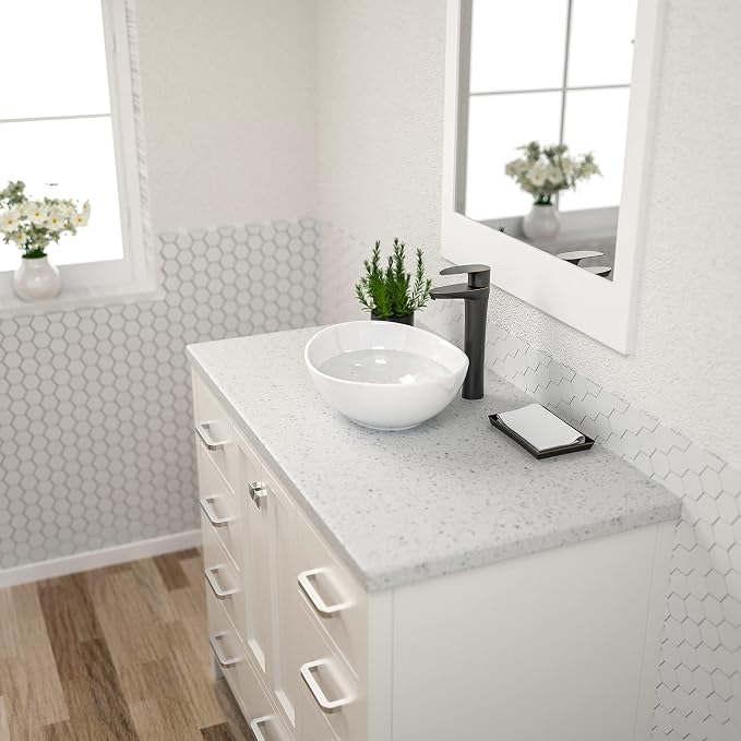 Dcolora Bowl Sink for Bathroom 16"x13" White Oval Vessel Sink Above Counter Vanity Sink Bowl Basin, Boat(Egg) Shape 16"x13" - DC-V8897