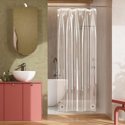 Titanker Stall Shower Curtain Liner, 32x72 Clear Shower Liner PEVA Lightweight Inside Shower Curtains for Bathroom with Magnets and Grommet