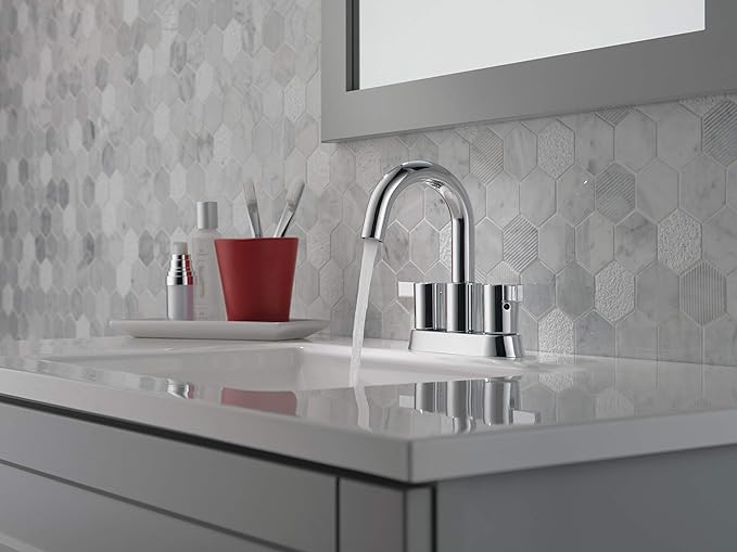 Peerless Precept Centerset Bathroom Faucet Chrome, Bathroom Sink Faucet, Drain Assembly, Chrome P299102LF