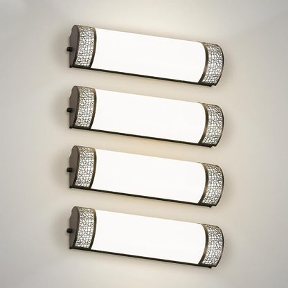 ASD 18 Inch LED Bathroom Vanity Light, 5CCT 2700K-5000K 20W, Dimmable Bathroom Light Fixtures, Modern Vanity Lights for Bathroom Lighting Fixtures Over Mirror, Wall Light Bar, Black, ETL, 4 Pack