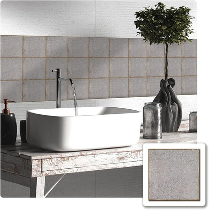 Alwayspon Stone Effect Vinyl Sticker Peel and Stick, Self-Adhesive Wall Tile Transfers Backsplash Sticker Decal for Kitchen Bathroom, 6x6inch/15x15cm 30Pcs, T028