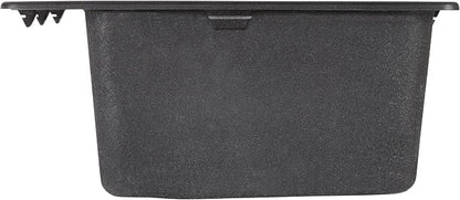 Signature Hardware 447672 Totten 33" Drop In or Undermount 50/50 Double Basin Granite Composite Kitchen Sink | Drop In / Undermount, Granite Composite, Black - White