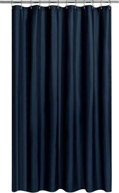 N&Y HOME Fabric Shower Curtain or Liner Extra Long 72 x 84 Inches - Hotel Quality, Machine Washable, Water Repellent - Navy Blue, 72x84