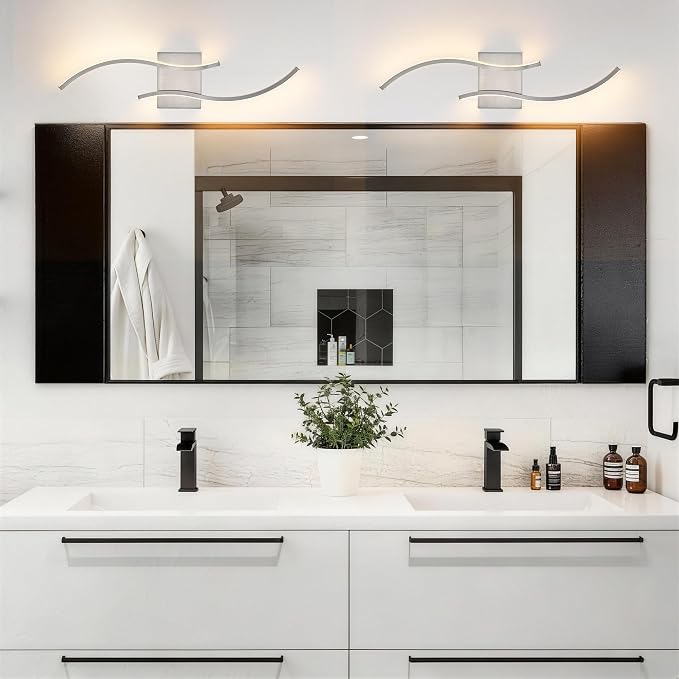 KARTOOSH Hardwired LED Vanity Lights for Bathroom | 1 Pack 23.6 Inch, 3CCT Dimmable, Waterproof, Rustproof, Bathroom Light Fixtures Over Mirror