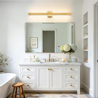 Modern Bathroom Light Fixtures 39 Inch Gold Bathroom Vanity Light with Up & Down Lighting 30W Dimmable 5CCT LED Vanity Lighting Fixture Bar for Bathroom Restroom