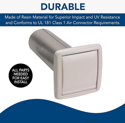 Broan-NuTone WVK2A Flexible Wall Ducting Kit for Ventilation Fans, Exhaust Fan 9-Piece Duct Kit, 4-Inch