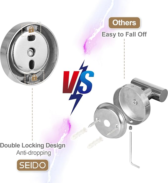 SEIDO 18 Inch Brushed Nickel Towel Bar for Bathroom Wall, One-Piece No-Assembly Kitchen Towel Holder Rod, SUS 304 Stainless Steel Towel Rack Wall Mounted, 16" Hanging Length, Complete Mounting Kit