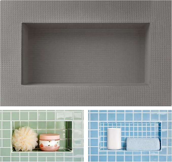Shower Niche Insert Tile Ready 12"x6",Embedded Size 13"x7",Depth 4" | Niche for Shower Wall,Waterproof Ready-to-Tile Niches Recessed Box Shelf for Showers Wall Bathroom Renovation/Soap Storage