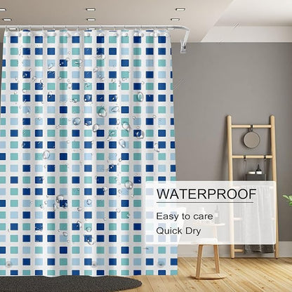 Shower Curtain Liner, 4G PEVA Shower Liner, Plastic Peva Waterproof Shower Curtains, 72x72 inch with Grommet Holes 3 Magnetic Weights