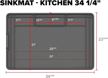 WeatherTech SinkMat – Waterproof Under Sink Liner Mat for Kitchen Bathroom – 34” x 22” Inches - Durable, Flexible Tray – Home undersink Organizer Must Haves, Black