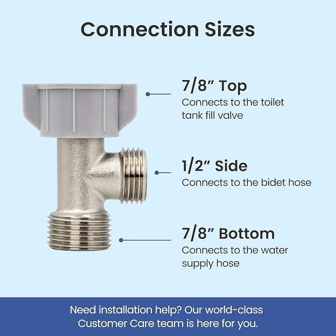 LUXE Bidet 7/8" x 7/8" x 1/2" Hybrid Metal & Plastic Cold Water T-Adapter | Only Compatible with NEO Series Bidets Attachments