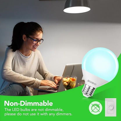 BUBO Vanity Light Bulbs 60 Watt Equivalent, Bathroom Light Bulbs Daylight White 5000K, Round Light Bulb, G25 LED Bulbs 800 Lumens, E26 Medium Base, 7W, Non-Dimmable, 6 Pack