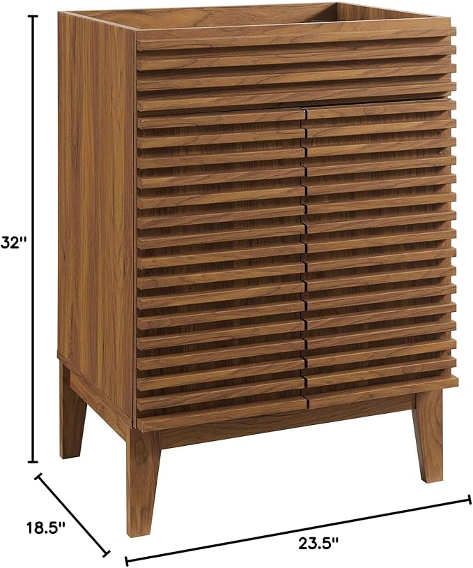 Modway Render 23.5" Bathroom Vanity in Walnut (Sink Basin Not Included)