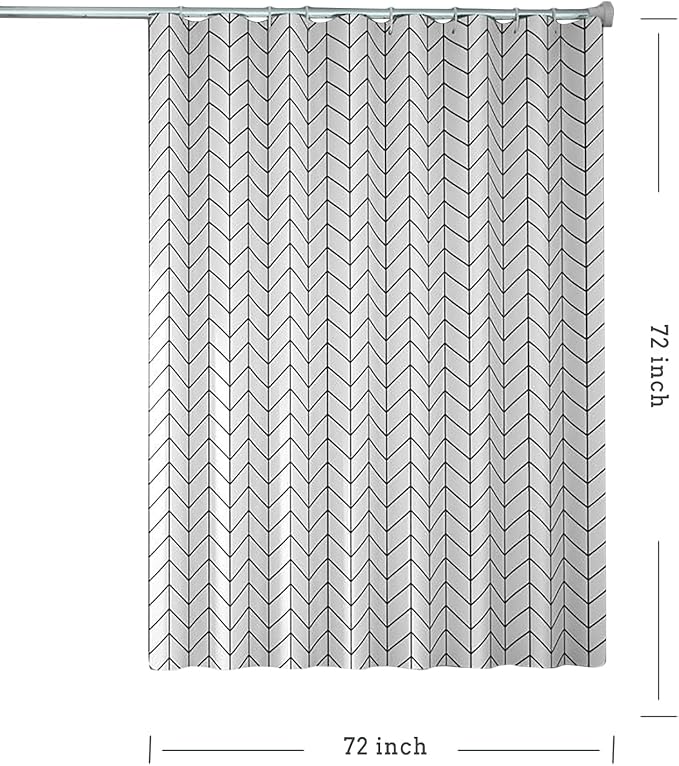 White Grid Shower Curtain Liner, 4G PEVA Shower Liner, Plastic Peva Waterproof Shower Curtains, 72x72 inch with Grommet Holes 3 Magnetic Weights