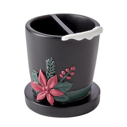 SKL Home Christmas/Winter Rustic Plaid Snowman Toothbrush Holder, Multi | Can be used in the bathroom, kitchen, bar or any sink space.