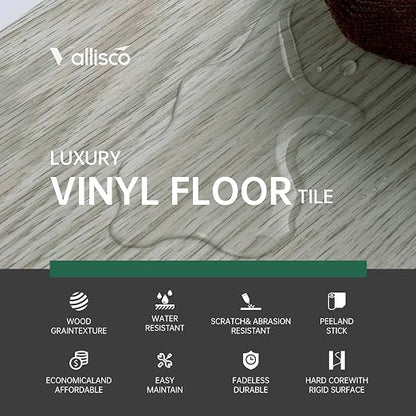 VallisCo Peel and Stick Vinyl Flooring, 36-Pack Covers 54 Sq. Ft, Waterproof Vinyl Flooring Peel and Stick, Durable and Stylish Floor for Kitchens, Bathrooms, and Living Spaces White Washed