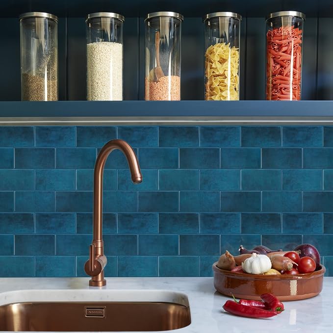 STICKGOO 10-Sheet Subway Tile Peel and Stick Backsplash, Self Adhesive Vinyl Wall Tiles, Stick on Backsplash for Kitchen and Bathroom(Thicker Design)