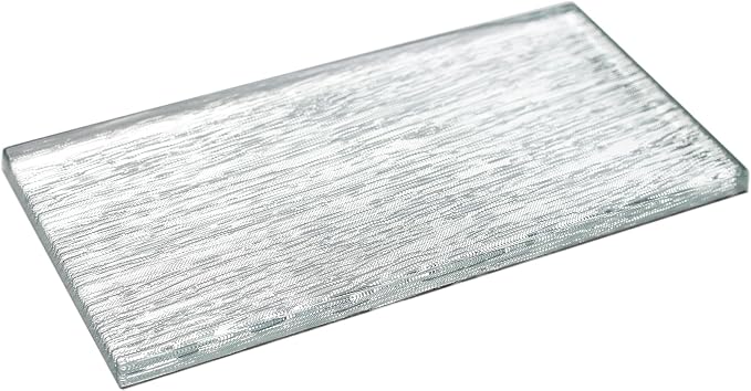 Silver White Glass Tile 3x6 for Kitchen Backsplash Accent Wall Bathroom Subway Tile Real Silk Glass Tiles (Pack of 20)