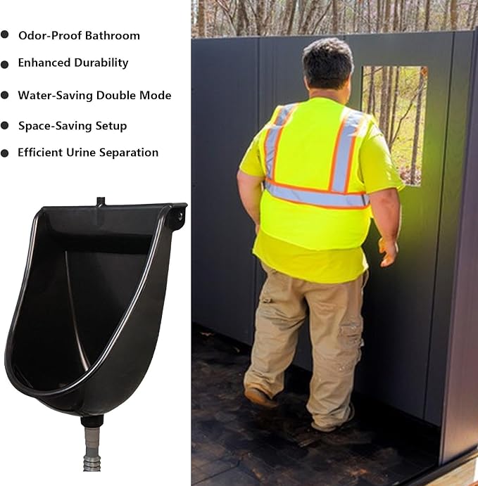 Wall Toilet Wall Mounted Male Toilet with Flush | Male Urinals for Home Dorm Garden RV Apartment Dad Boyfriend Grandpa