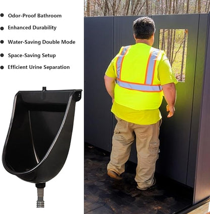 Wall Toilet Wall Mounted Male Toilet with Flush | Male Urinals for Home Dorm Garden RV Apartment Dad Boyfriend Grandpa