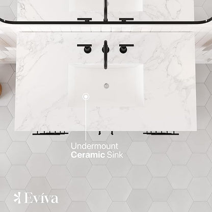 Graham 42 in. Oak Single Sink Bath Vanity with Arabescato Engineered Stone Top and Undermount Porcelain Sink