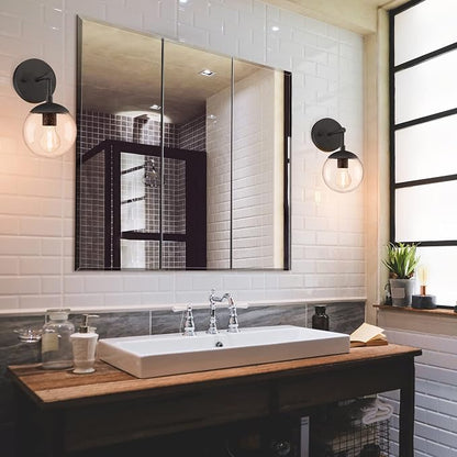 Design House Cyprus 30-in. Wide Medicine Cabinet, 3 Frameless Mirrored Doors, 2 Adjustable Shelves, Pre-Assembled, Surface or Recess Mounted, White, 30.0 in. W x 4.4 in. D x 30.0 in. H, 59749 | Adjustable Shelves, Wall Mount, Contemporary/Modern, Wood,...