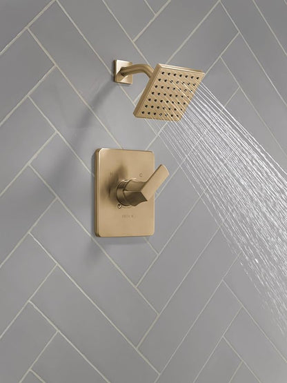 Delta Velum 14 Series Shower Faucet Set, Brushed Gold Shower Head and Handle Set, Valve Trim Kit, Champagne Bronze T14237-CZ (Valve Not Included)