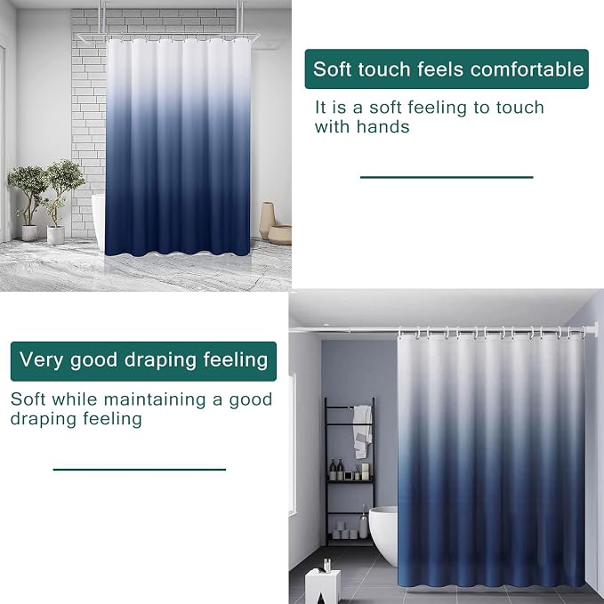 Shower Curtain Liner, 100% Waterproof Peva Shower Curtains with 3 Duty Heavy Bottom Magnets and 12 Rust Proof Grommets, 72x72 Weighted Shower Liner for Shower Stall, Bathtubs