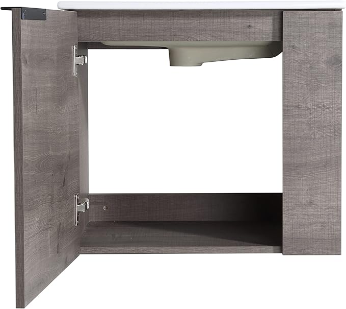 22" Bathroom Vanity with Sink, 22 Inch Floating Bathroom Vanity for Small Space, Modern Bathroom Vanity, Grey Wall Mounted Cabinet Set（002）