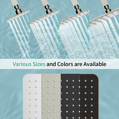 SR SUN RISE 10 Inch Rain Shower Head Brushed Nickel 304 Stainless Steel High Pressure Rainfall Showerhead Ultra Thin Water Saving