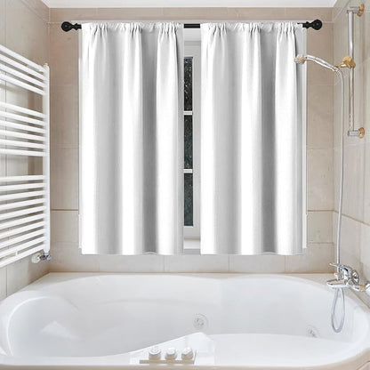 Shower Curtain Set, for Bathroom Decor 72" x 72", Modern White | White Waffle Textured Solid Waffle Textured Cloth Waterproof Matching Window Shower Curtain 36 x 30 Inches