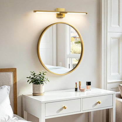 Epinl Gold Vanity Light for Bathroom, 32 inch 5CCT Dimmable Bathroom Lighting Fixture Over Mirror, Modern Brush Gold LED Vanity Lights, 360° Rotatable Bathroom Lights