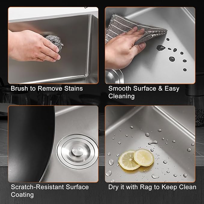 32 x 18 Inch Drop in Kitchen Sink, Nano-Coated Topmount Single Bowl Stainless Steel Sink with Drain Kit Baskets