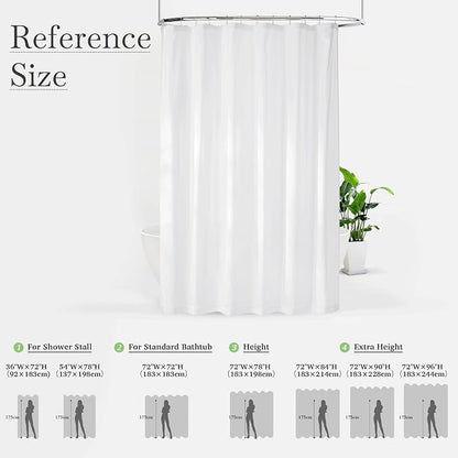 KGORGE Non See Through White Sheer Shower Curtain 84 inches Long, Privacy Button Hole Waterproof Lightweight Washable Shower Curtains for Bathroom Bathtub, W72 x L84, 1 Panel, Hooks Included