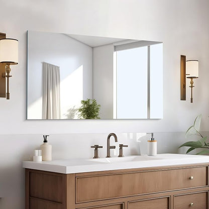 CILIBER Frameless Mirror, 24x40 Mirrors for Wall, Rectangle Bathroom Mirror for Over Sink, Frameless Vanity Mirror with Polished Edge, 3mm Tempered Glass, Hangs Horizontally or Vertically