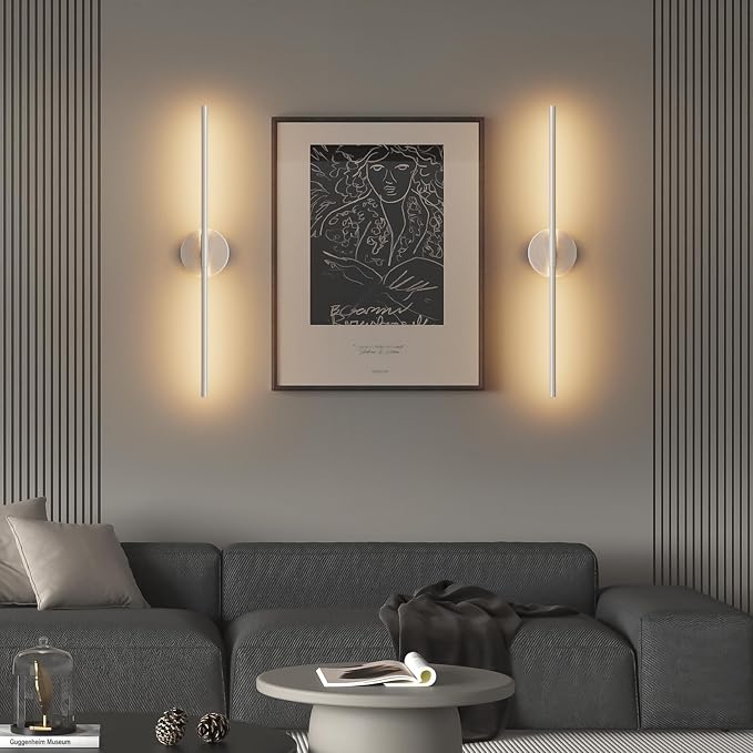 28In Sand Nickel Wall Sconces Set of Two Hardwired 3000K LED Modern Vanity Light 360° Rotatable for Living Room Bedroom Bathroom(2 Pack)